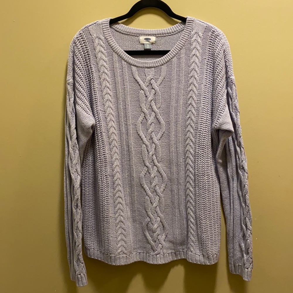 ✨NEW✨OLD NAVY LAVENDER PURPLE BRAIDED KNIT SWEATER